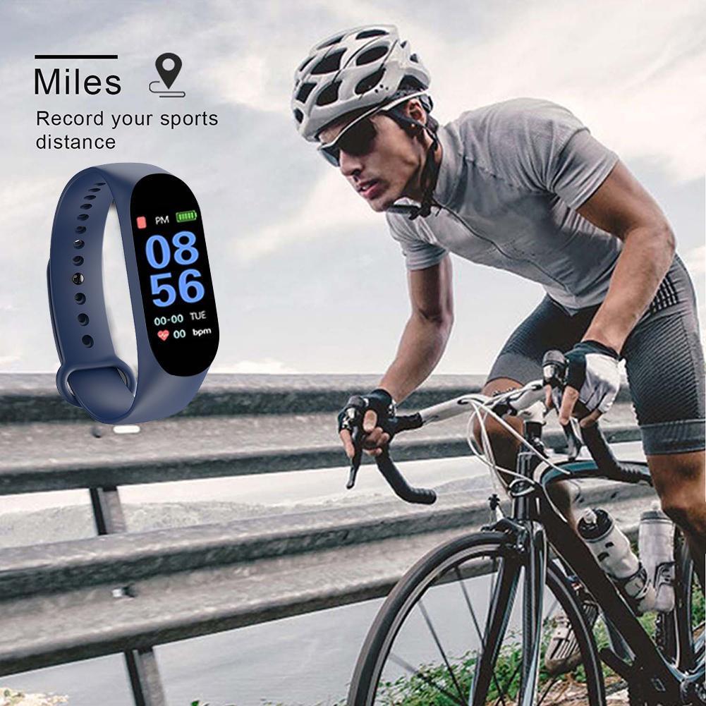 M3 Color Screen Men's Smartband Heart Rate Blood Pressure Mode Sleep Monitoring Multiple Reminders IOS Android Smart Watch