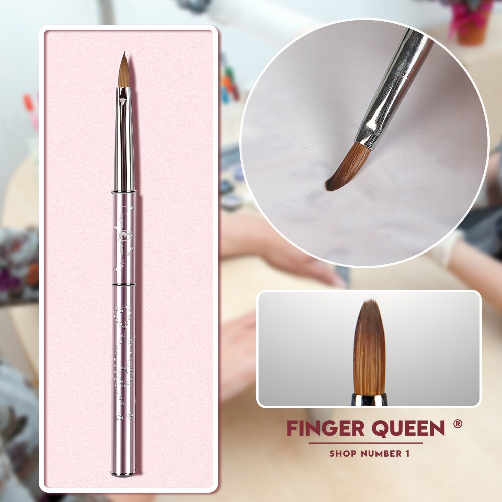 Kolinsky-pincel de Marta rosa para uñas, de tallado de cristal, de patrón 3D, suministros de uñas para equipos de Ail: B065-6B