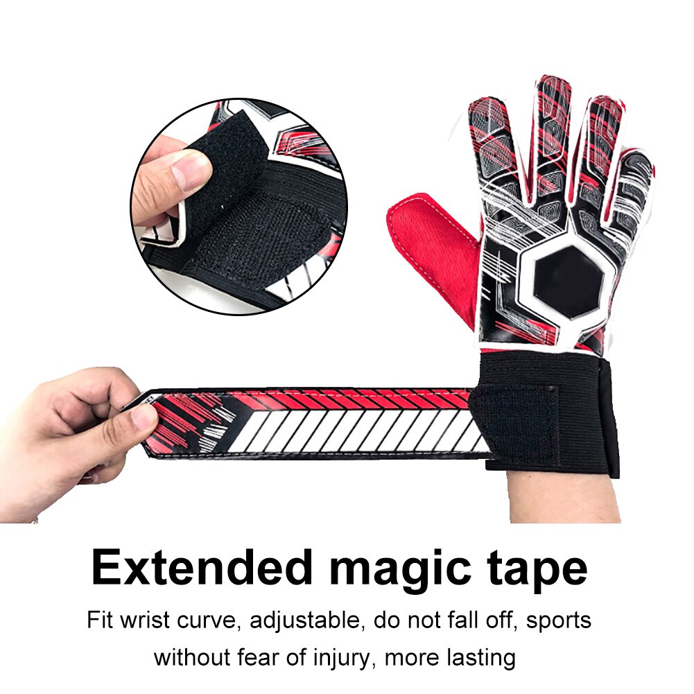 Adult Kids Soccer Goalkeeper Football Latex Slip Gloves Anti-Collision Goalie Full Finger Hand Protection Gloves