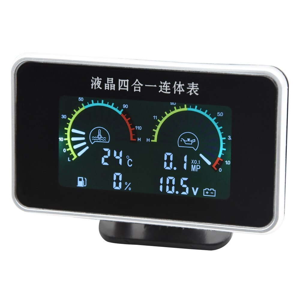 4 in1 12v 24v calibre automático 52mm medidor de pressão óleo do carro temperatura nível combustível medidor de pressão da água temp calibre tensão do motor