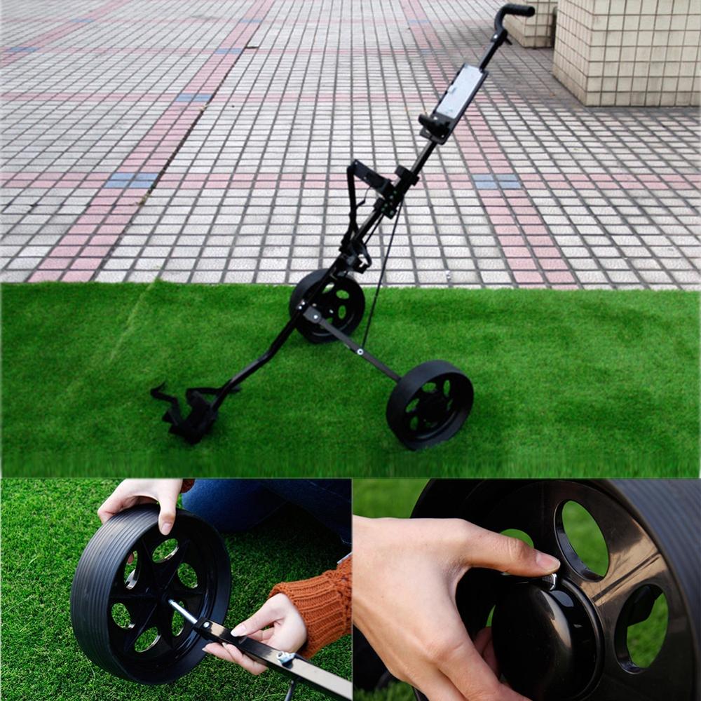 Golf Pull Cart Adjustable Golf Trolley Cart 2 Wheels Push Pull Golf Cart Aluminium Alloy Foldable Trolley With Brake