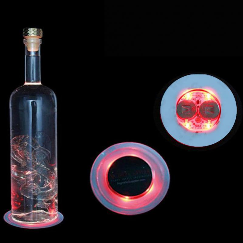 LED Coasters Foam 3 Modes 4 Lights Color Changing Battery Powered Flat Stable Core Board Slightly Cushioned Bar Nightclub Party
