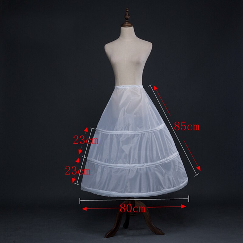 3 Hoops White A Line Long White Petticoats Teenager Ballet Petticoat Wedding Petticoats Crinoline Tutu Skirts Girls Underskirt