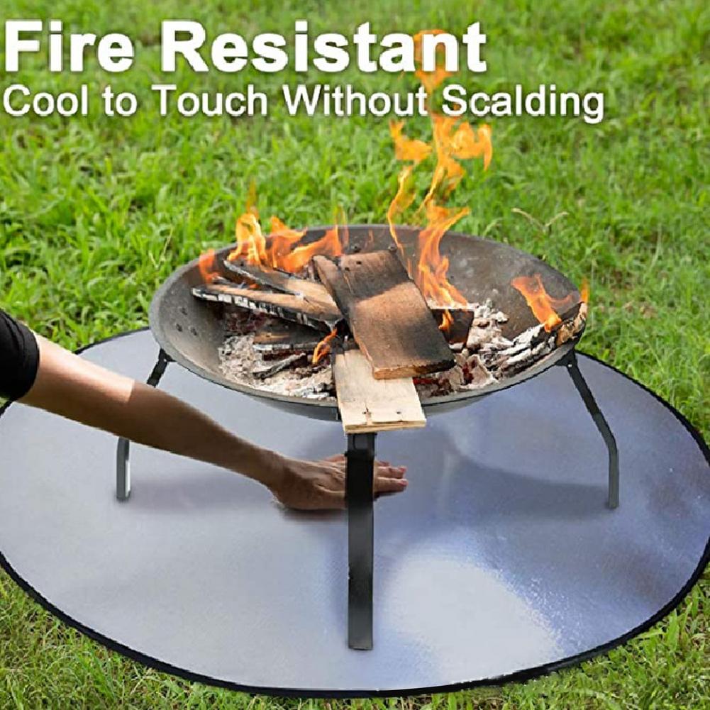 BBQ Feuerfeste matt Feuer Grube Pad Grill Spritzer Wärme Beständig Teppich Für Terrasse Hinterhof Boden draussen Rasen Abdeckung Für Deck