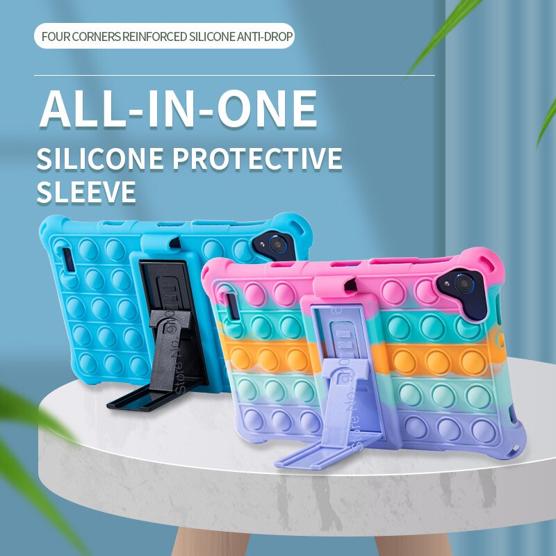 For Samsung Galaxy Tab A 8.0 T290 T295 T297 Case Soft Push Bubble Silicon Kids Tablet Cover for SM-T290 SM-T295 Kickstand Case