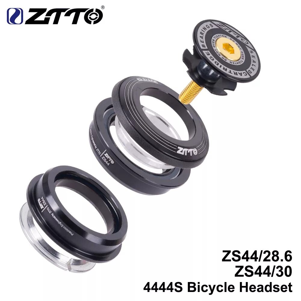 ZTTO Bicycle Headset 4444T MTB 44mm ZS44 EC44 CNC 1 1/8"-1 1/2" Straight Tube Frame to Tapered Tube Fork 1.5 Adapter Headset