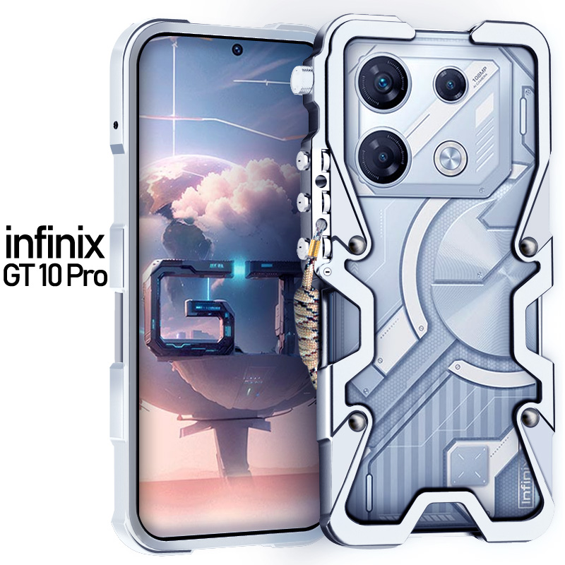 Carcasă metalică pentru infinix  gt 20 gt10 pro, cadru metalic din aluminiu, rezistentă la șocuri, pentru infinix note 30 40 pro zero 30: Albastru