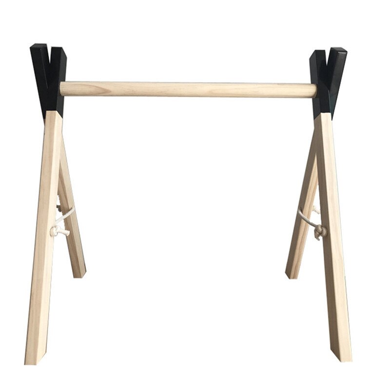 Nordic Houten Baby Gym Accessoires & Play Gym Rammelaar Speelgoed Set Frame Nursery Decor Montessori Sensory Speelgoed Babyrammelaars Beste: Black