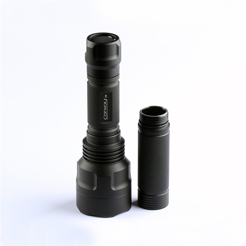 DIY Convoy C8 UV Flashlight Extension Body Tube For 1Pcs 18650 Battery Lantern Torch Spotlights Lamp Accessories