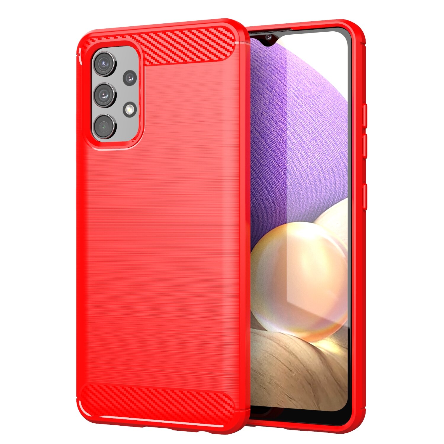 Custodia per telefono A32 per Samsung Galaxy A32 4G Cover posteriore in Silicone semiavvolto antiurto per Samsung A32 5G Shell: A32 5G / Rosso
