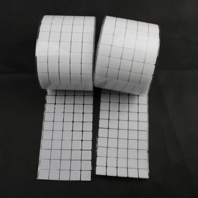 100 par 20*20mm klæbende tape nylon polyester krog og løkke firkantet magisk klisterbånd stærk selvklæbende tape