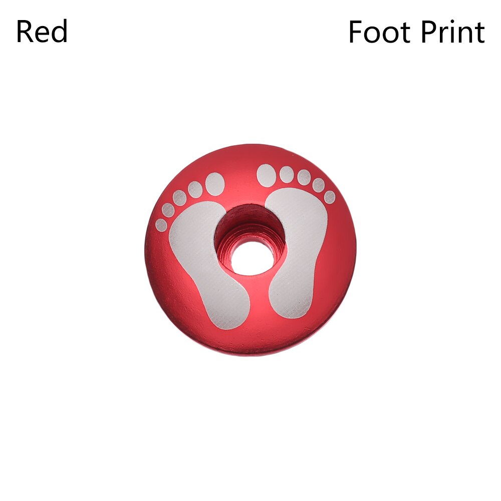 1 PC Bicycle Headset Cover Bowl Covers Ultra-ligh Headsets Top Cap Front Lid MTB Road Bike Fixed Gear Folding Track for Bicycle: Red-Foot Print