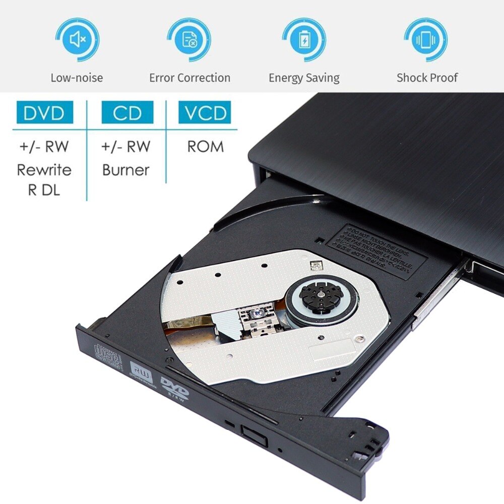 Portable USB 3.0 DVD-ROM CD ROM Optical Drive External SlimDisk Reader Desktop PC Laptop Tablet DVD Player