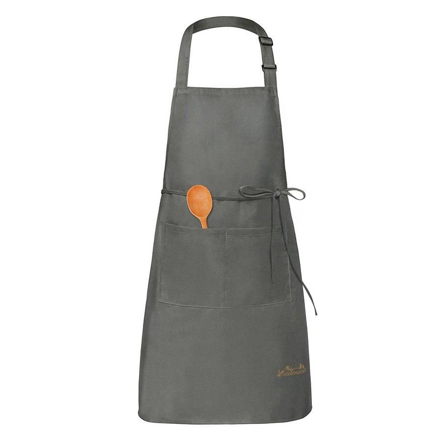 Viedouce-tablier de cuisine étanche, alimentation, barbecue, peinture, travail avec poches, barista: Grey