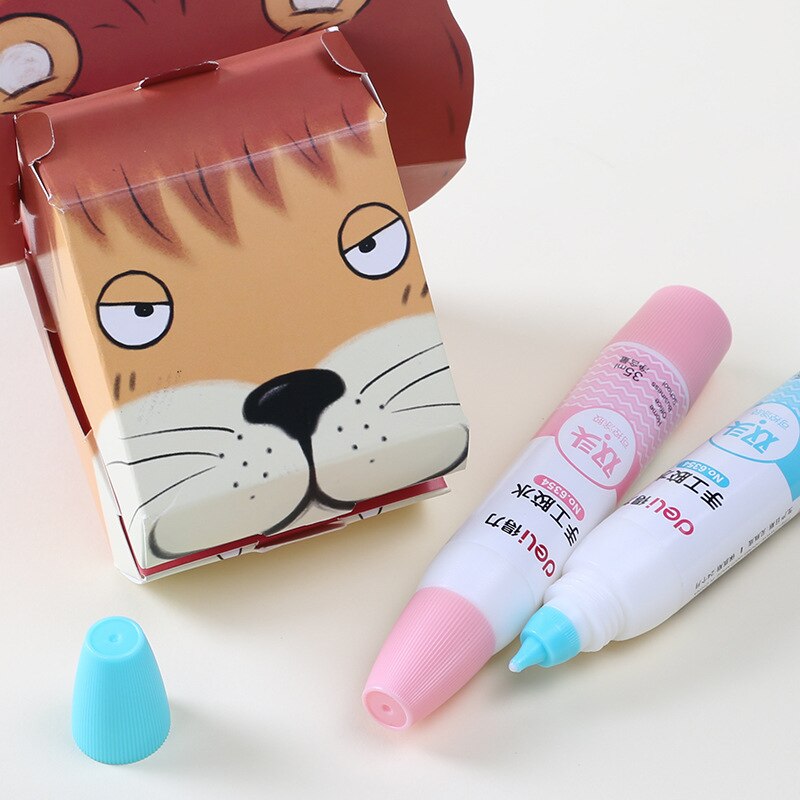 35ML Double-end White Liquid Glue Student Non-toxi Washable Handwork Paper Crafts Adhesive Tool School Office Supply Stationery