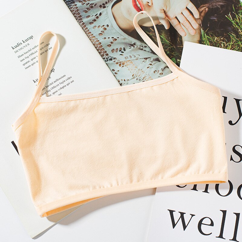 Sostén de entrenamiento para niñas, sujetador de chica joven de algodón, ropa interior para adolescentes de verano, ropa para pubertad: skin