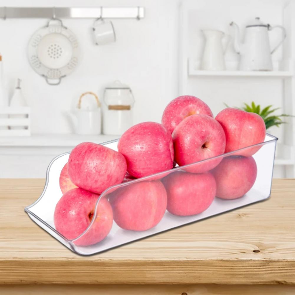 2Pcs Multifunctional Refrigerator Storage Box Transparent Plastic Arc DesignBeer Wine Bottle Storage Rack for Home