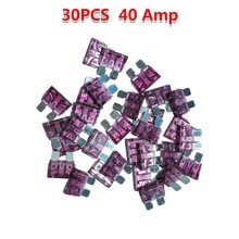 30PCS Mini ATC Blade Car Fuse 40A For Auto Car Truck SUV Audio Car Styling Auto Safety Blade Fuses Accessories