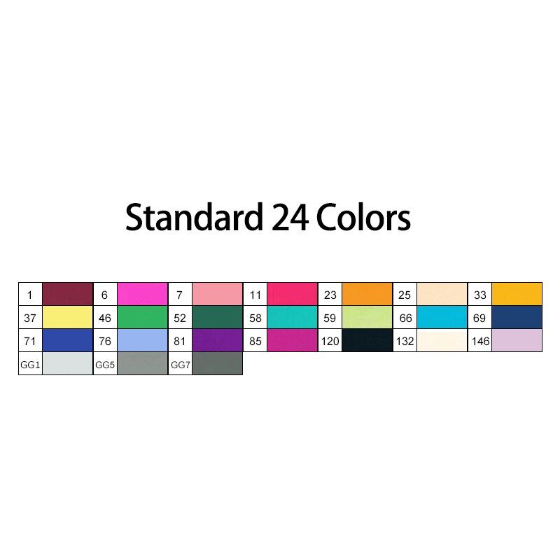 TOUCHNEW 80 Colors Soft Brush Markers Pen Dual tips Alcohol Based Markers set for Manga Drawing Animation Art Supplies: 24 Standard colors