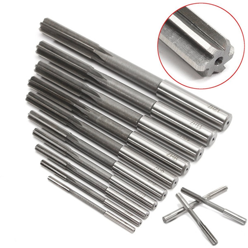 10pcs 3-12mm HSS Machine Reamer Set H7 Straight Shank Milling Chucking Reamer Machine Cutter