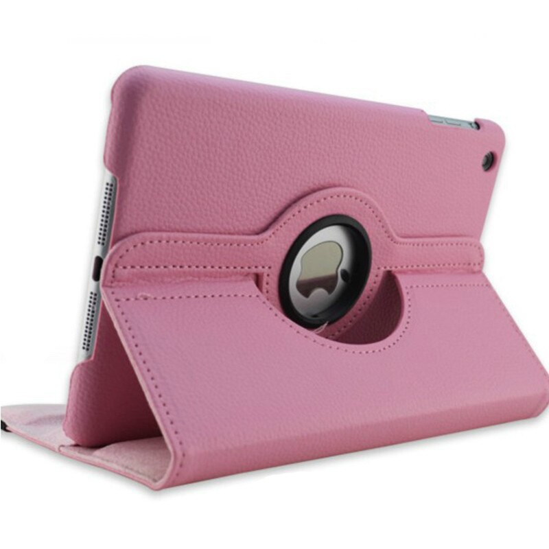 Dla iPad Air 2 Case 360 stopni obracanie PU skórzana klapka etui do ipada ipad 9.7 etui do ipada ipad 6 generacji Case air 1 2018 9.7: Różowy