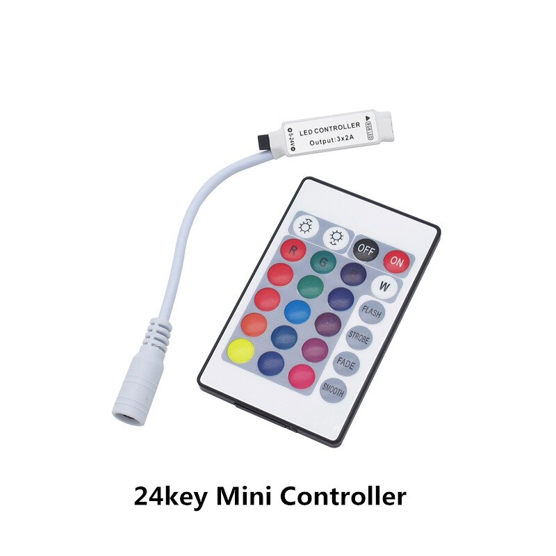 DC12V Mini LED Controller RGB Controler 24 Key 44 Key IR Remote Control RGB Controller For 5050 2835 RGB Strip Lights