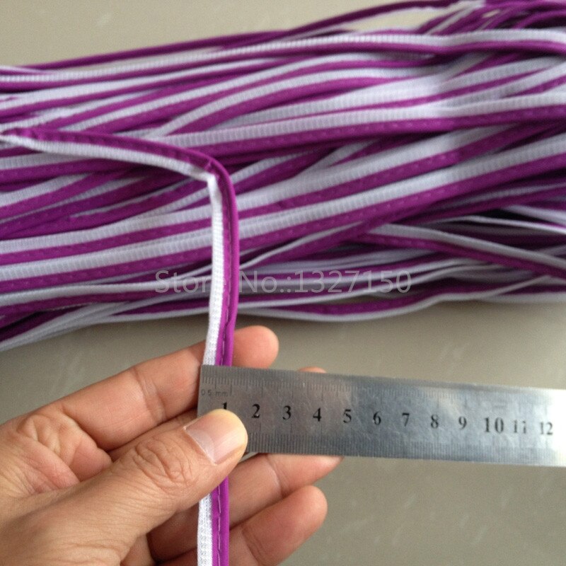 10mmx5m Purple Reflective Piping Fabric Strip Edging Braid Trim Tape Sew On for Clothes Bag Cap Pants