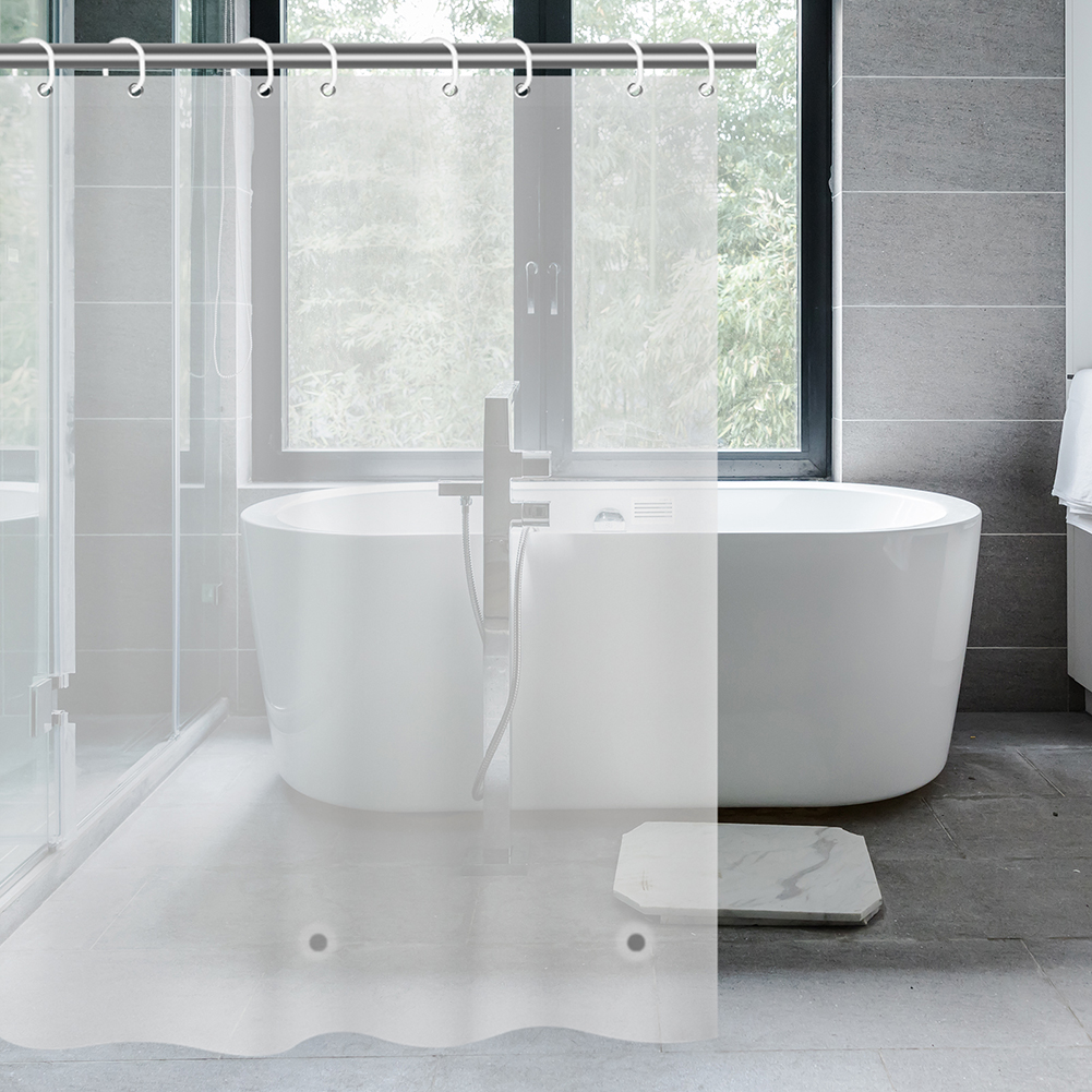 180cm/200cm Clear Shower Curtain Premium PEVA Shower Liner with Rustproof Grommets & Magnets Bathroom Waterproof Curtains ﻿: 180*180cm / Blue