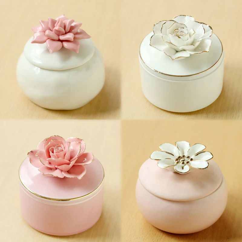 Velas aromáticas de flor de cerezo de soja de lujo, decoración de tarro de fragancia de cerámica de flores pintadas a mano Ins de estilo europeo