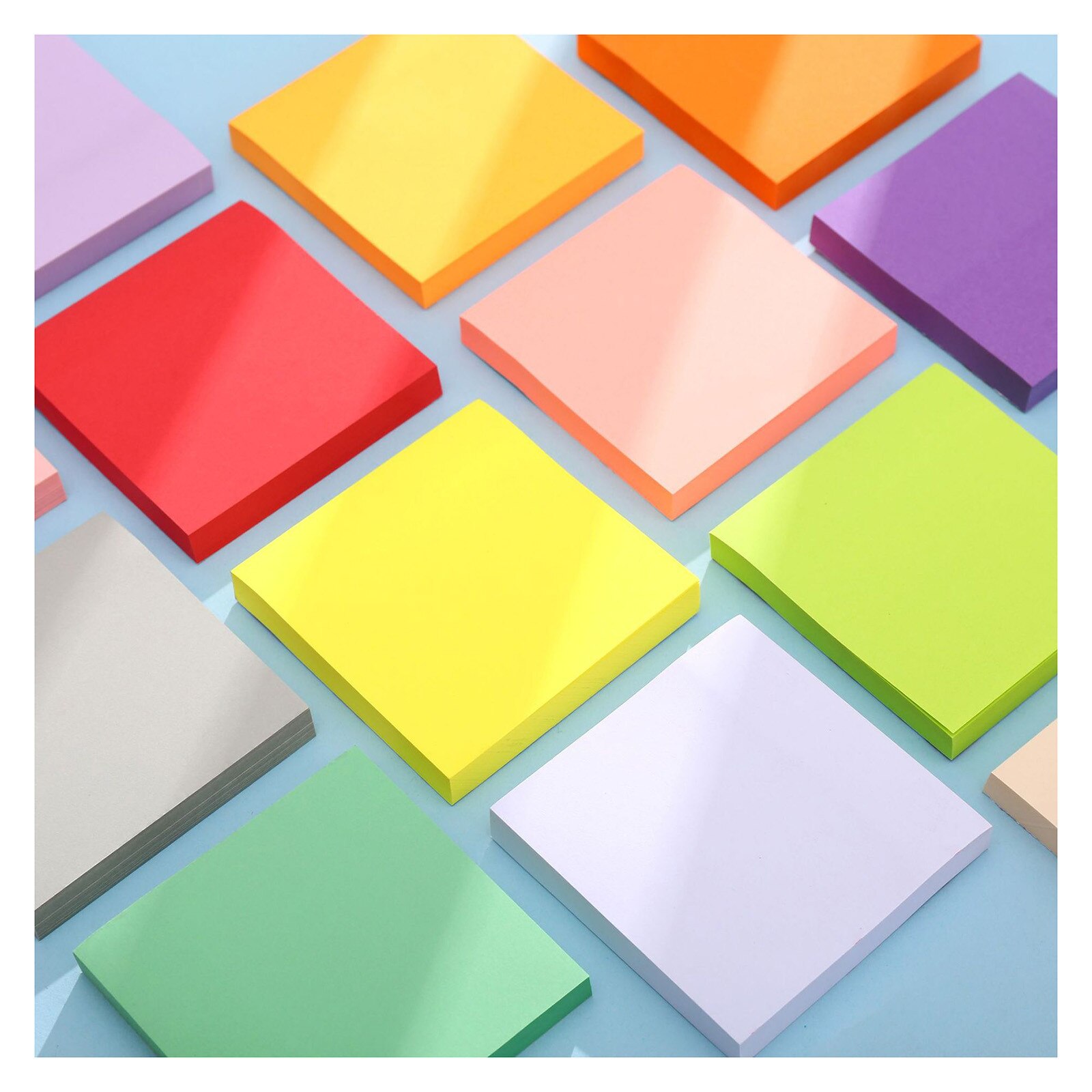 100 Sheet Solid Color Memo Pad Students Sticky Notes Self-Stick Notepad Office Planner School Stationery Supplies