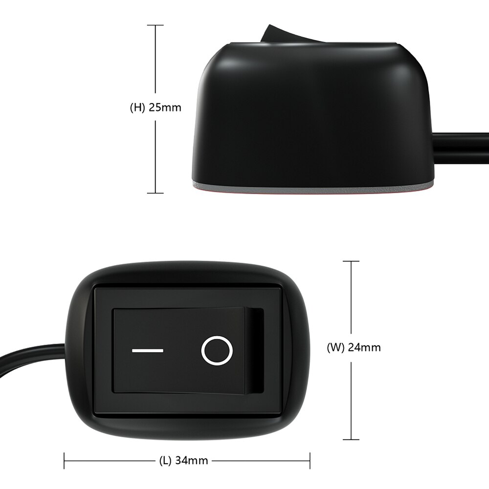 Interruptor de coche Universal de 12V CC con Cable de 50cm para luces de conducción de anillo antiniebla luces de neón