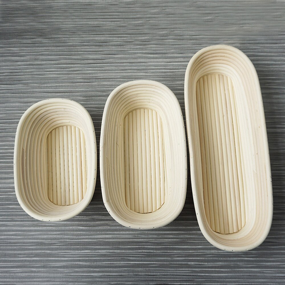 Natural Rattan Bread Proofing Basket Natural Oval Rattan Wicker Dough Fermentation Sourdough Banneton Bread Basket Baking Tools