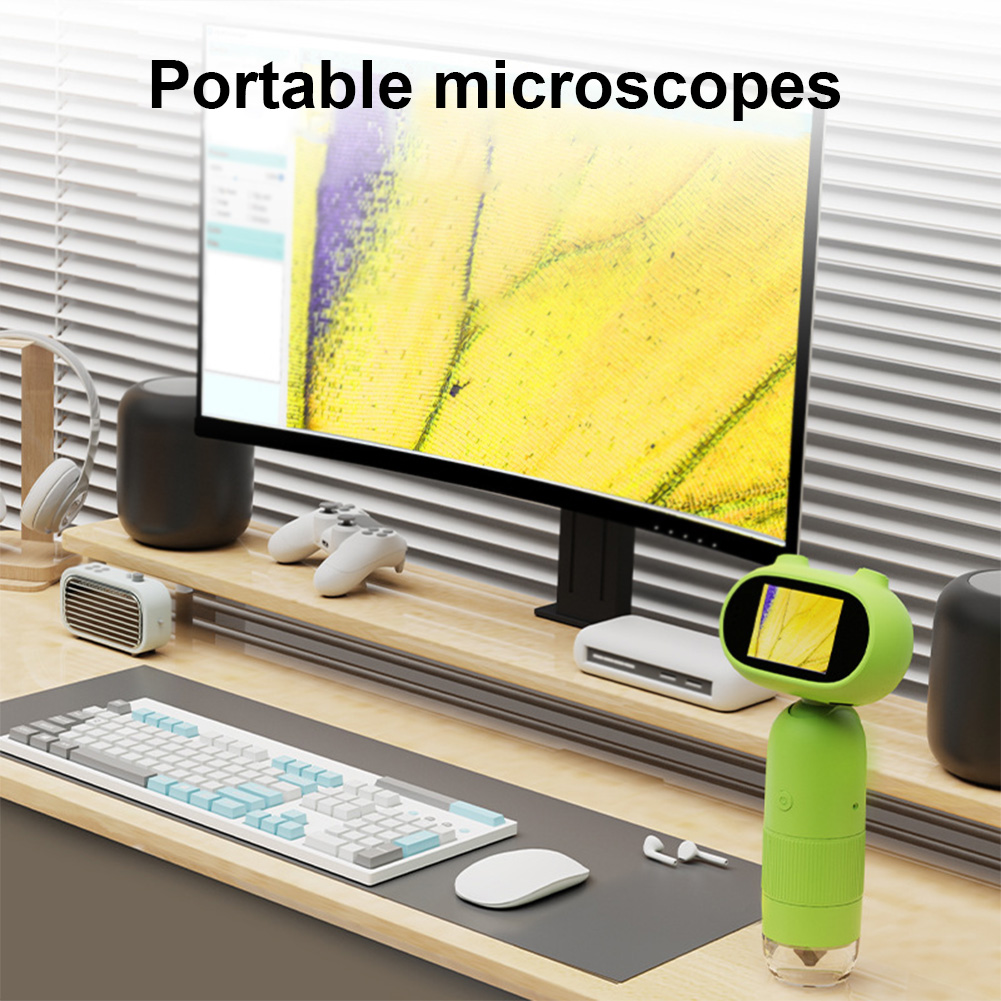 Microscopio Electrónico con lupa para niños, cámara de 200 megapíxeles, juguetes científicos educativos con 8 luces LED, función de foto y Video, 1000x