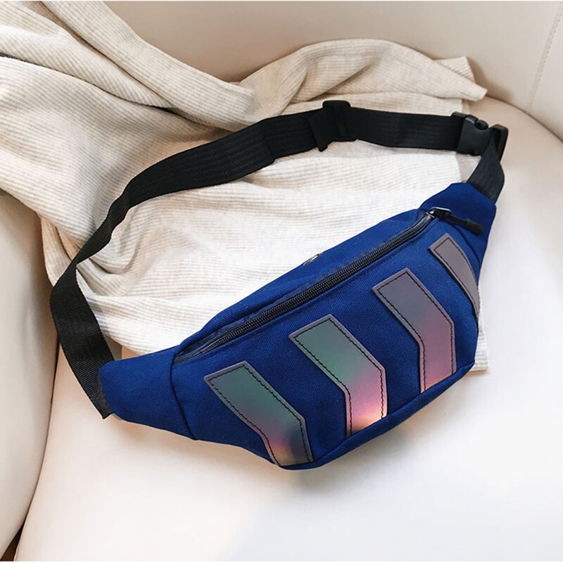 Torba na klatkę piersiowa dla mężczyzn płócienna torba biodrowa męska odblaskowa dupa Crossbody Pakiet saszetka na pasek zwykły torebki podróżne biodro torba na ramię: niebieski