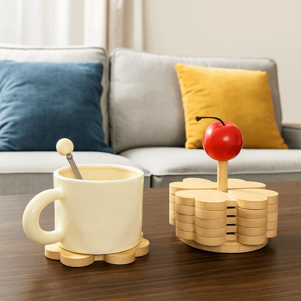 Tovagliette creativo a forma di quattro foglie Sottobicchiere da tavolo termoisolante resistente al calore Festival decorativo antiscottatura per tazze