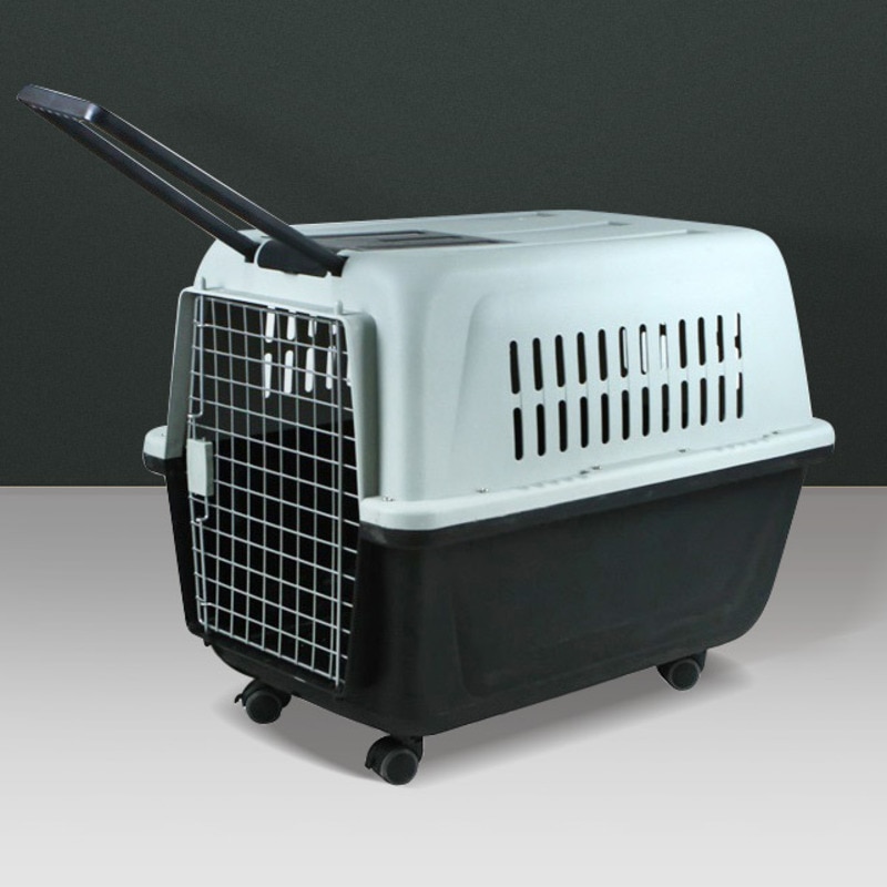 Portable And Durable Pet Air Box Trolley Wheeled Dog Large Dog Corgi Dog Cage Box Out Portable Cat Cage