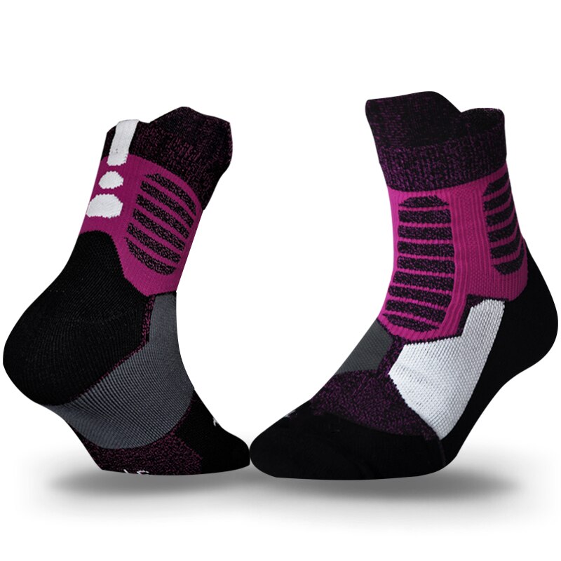 Brothock basketball socken strümpfe professionelle elite engen training handtuch dicken schweiß-saugfähigen sport socken männliche strümpfe: Gray purple