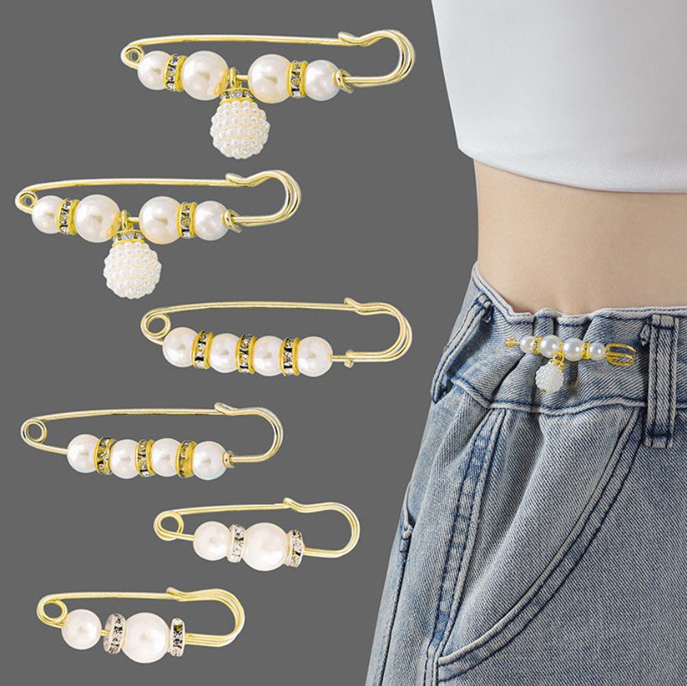 Alfileres joyería cintura hebilla fija accesorios de mujer vestido chal Clips pretina Pin ropa broches conjunto cintura Pin broche: Naranja