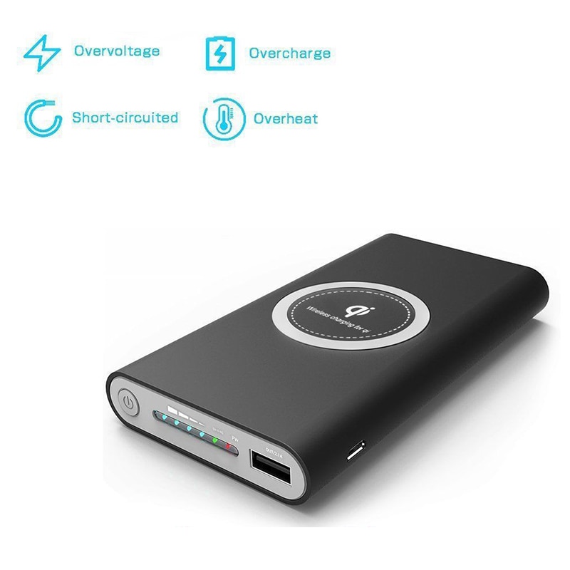 Diy power bank case shell 10000 mah portable powerbank battery case 2 in 1 qi wireless charger case battery følger ikke med