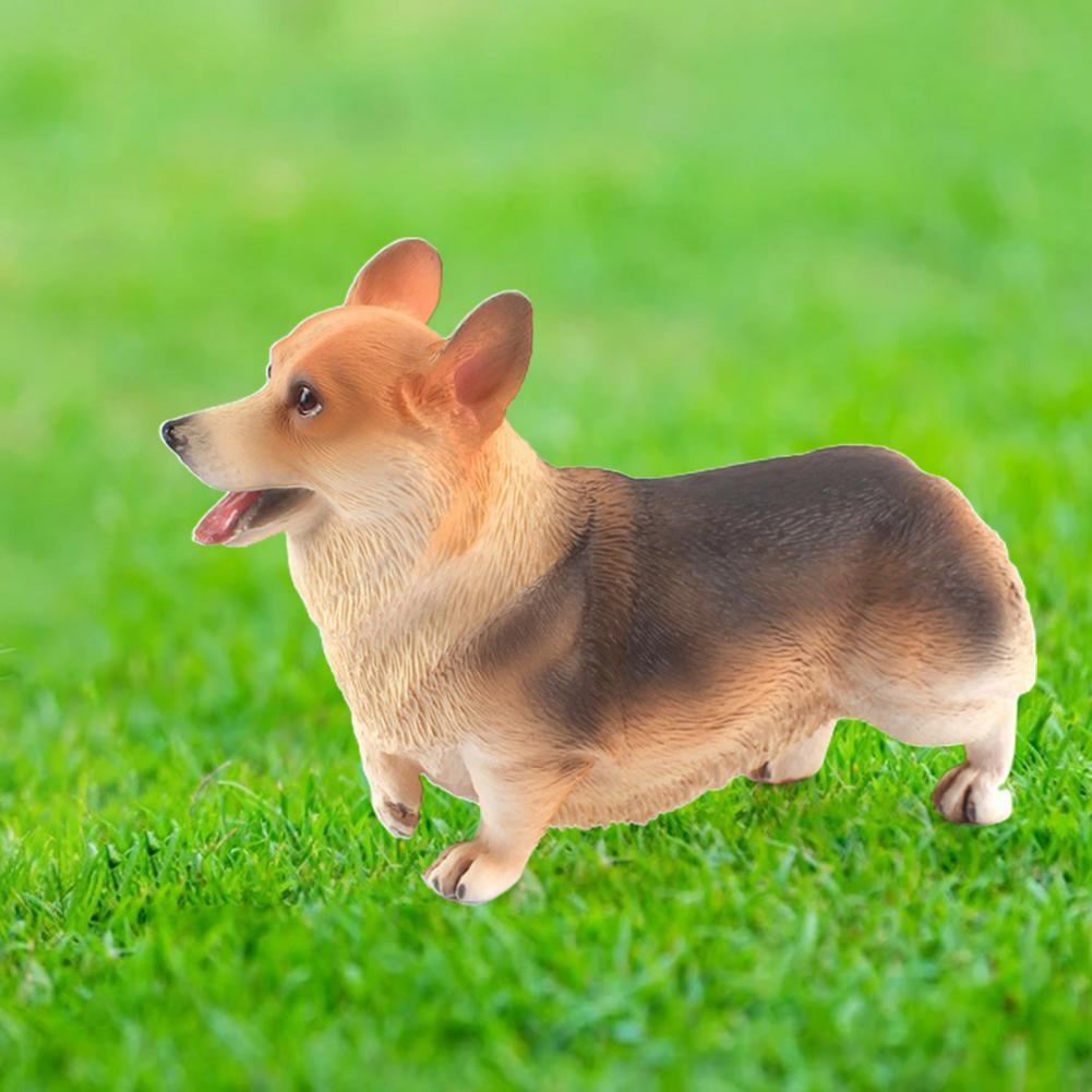 Corgi-skulptur, simuliert stilvolles, ideales, verschleißfestes hunde-corgi-modell