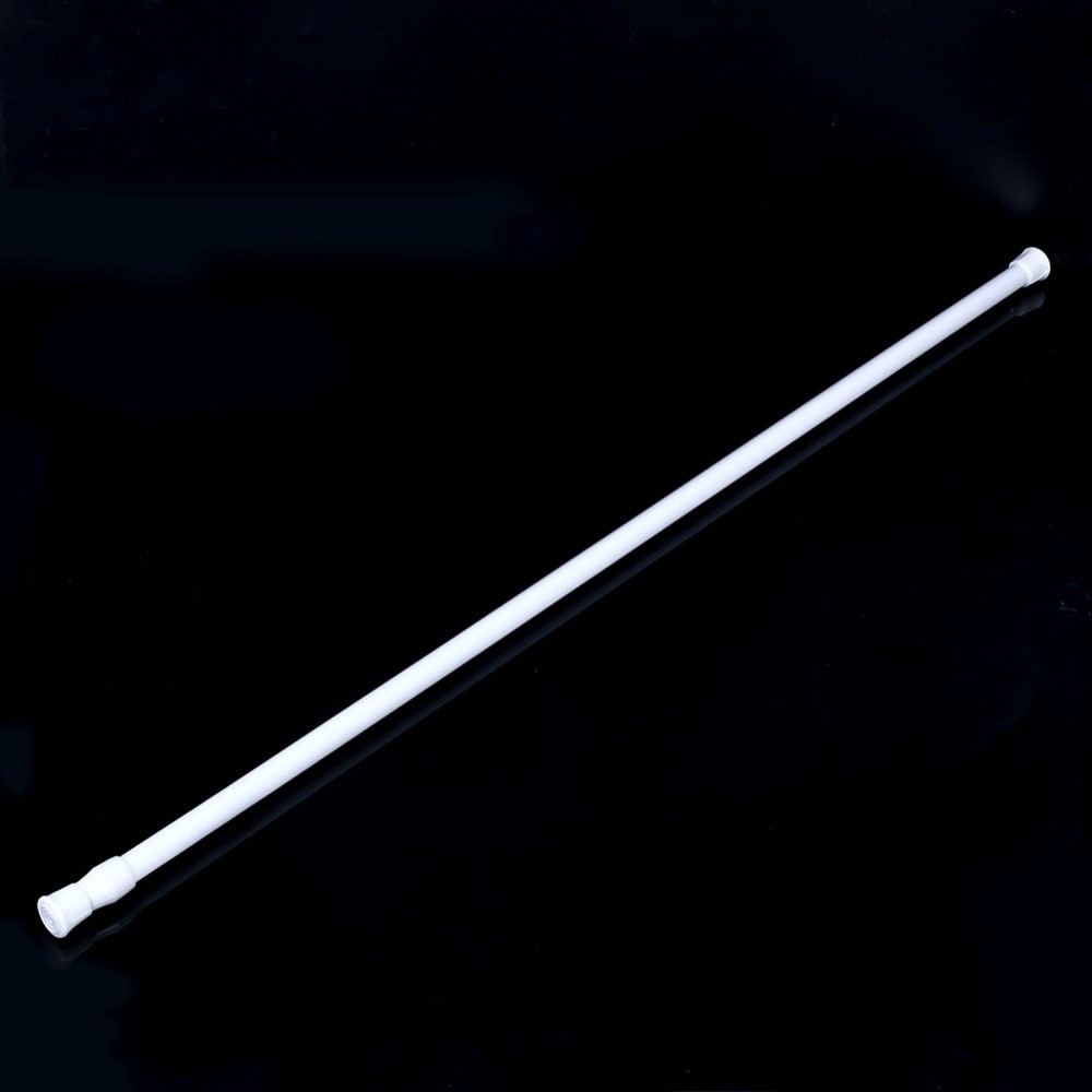 Veerspanning Gordijnroede 70-124 cm Telescopische Hengel Pole Douche Volant Gordijn Staaf Rail Hanger Wit