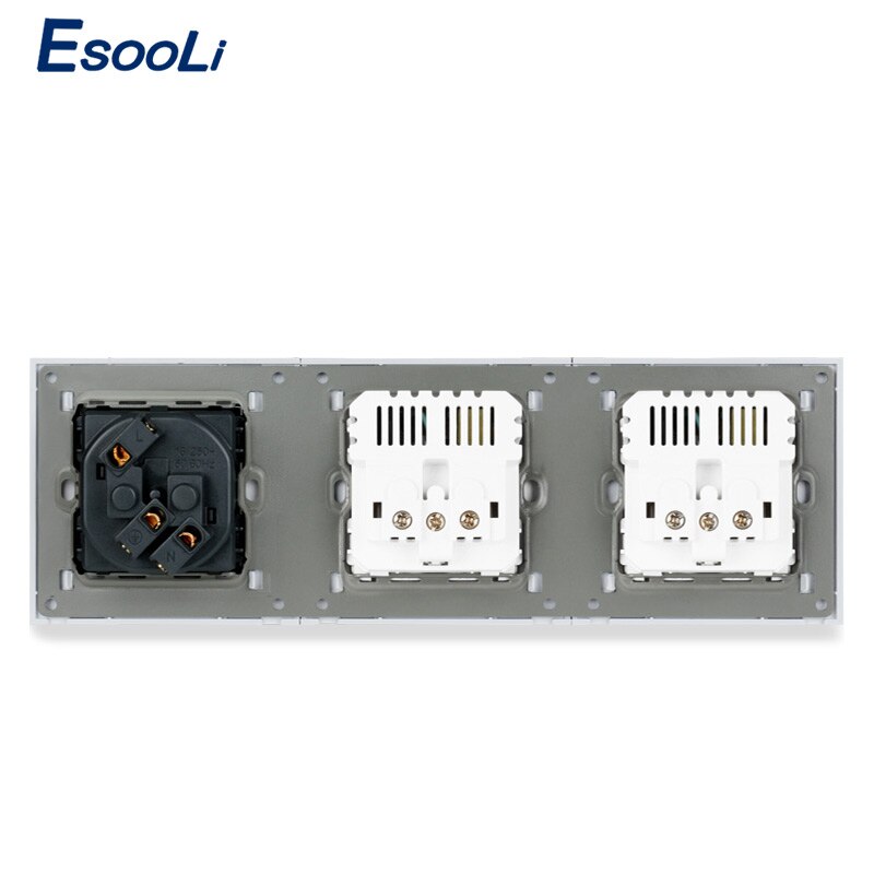 Esooli Muur 16A Eu Standaard Multi Way Stopcontact Plug Geaard Stopcontact Met Usb Pc Plastic Outlet Strip Socket