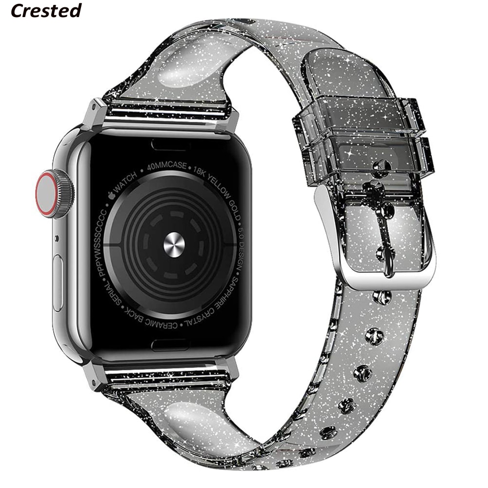 Glitter Strap for apple watch serie 6 se 5 4 3 iWatch band 38mm 42mm Slim Silicone correas bracelet Apple watch band 44mm 40mm