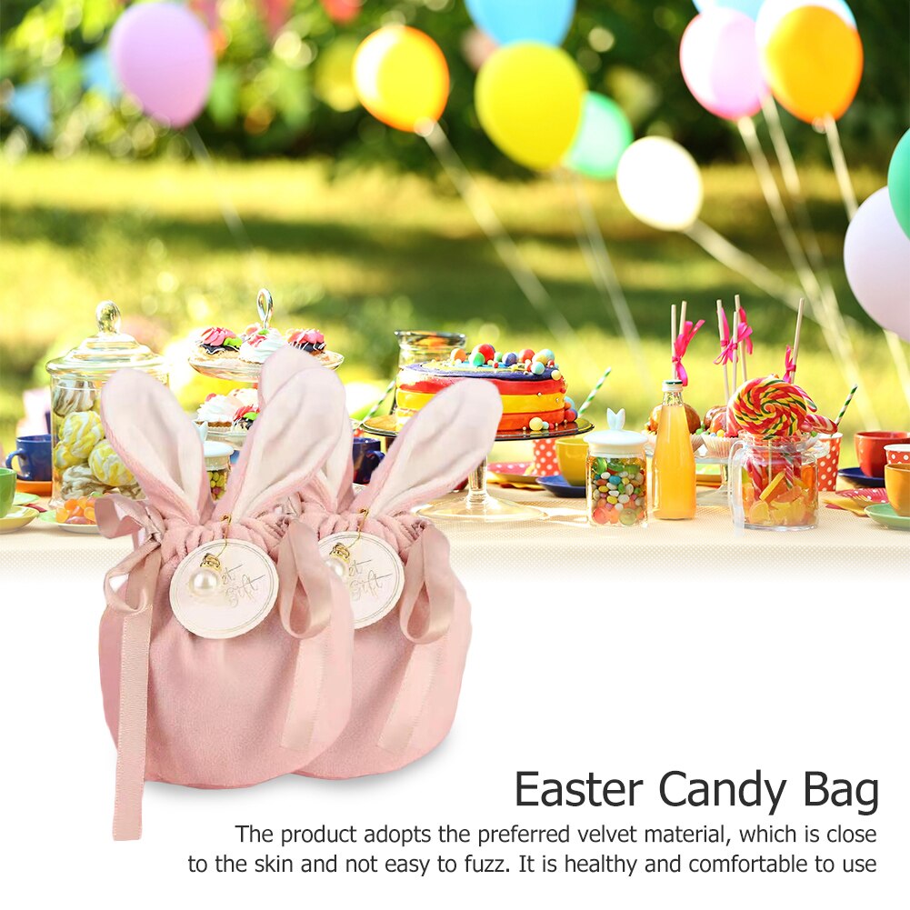 5 stück samt ostertaschen, süßer hase, geschenkverpackung, kaninchen, valentinstag, süßigkeitentaschen, hochzeit, geburtstag, teil