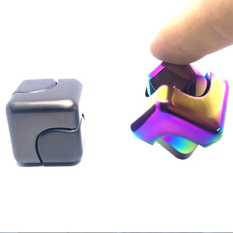 Infiniti Cube Fidget Vinger Gyro Spinner Stress Autisme Speelgoed Vinger Tip Gyro Aluminium Infinity Nado Kantoor Accessorie