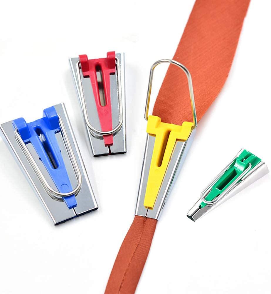 LMDZ Bias Tape Maker Set - 4 Sizes Fabric Bias Tape Maker Tools 6mm 12mm 18mm 25mm Fabric Sewing Quilting Bias Binding Maker