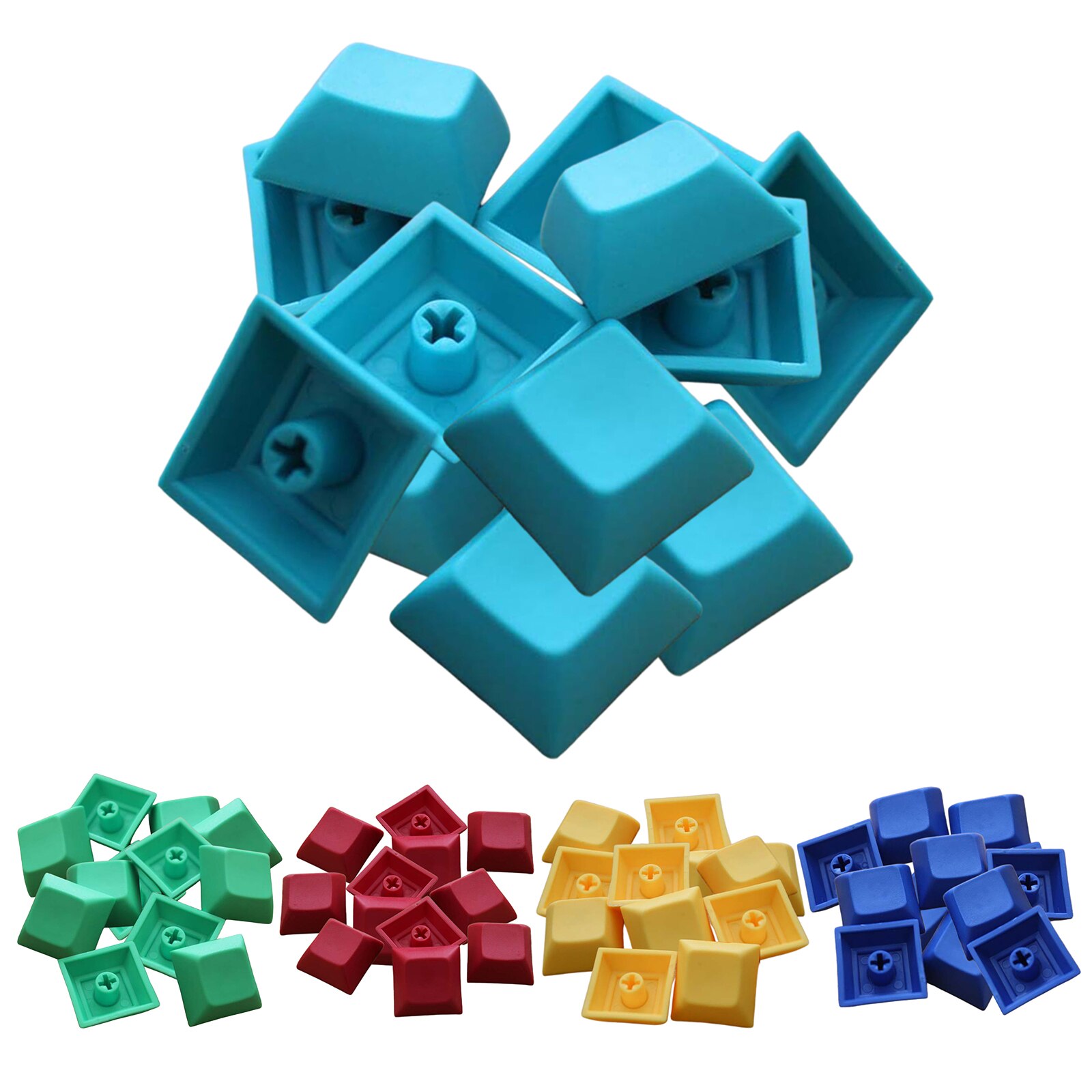 12 stk pbt dsa keycaps blank til mx switches mekanisk tastatur lake blue