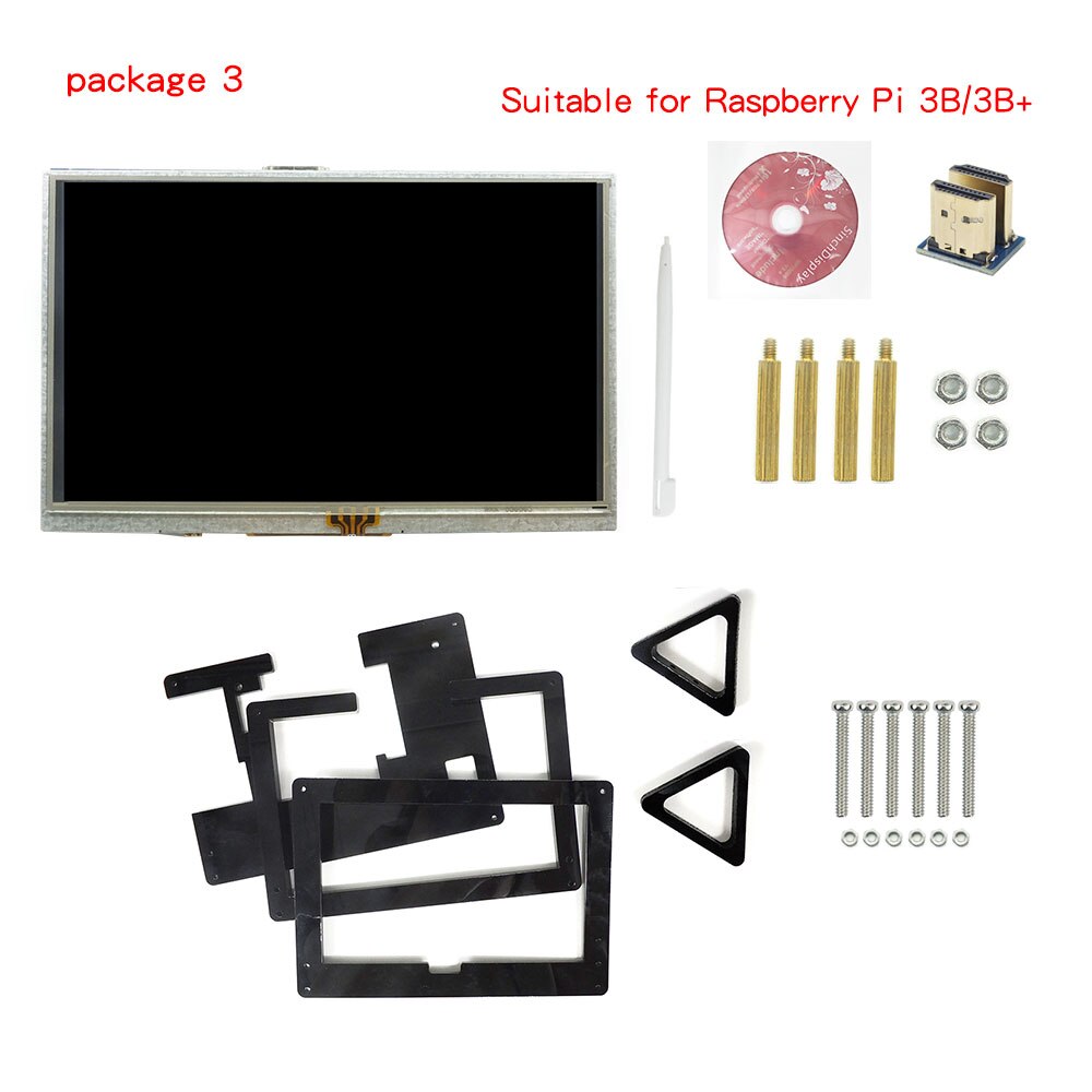 Raspberry Pi 4 modèle B 5 pouces, écran tactile TFT LCD Module + compatible avec Raspberry Pi 4 modèle B/3B +/3B: Package 3