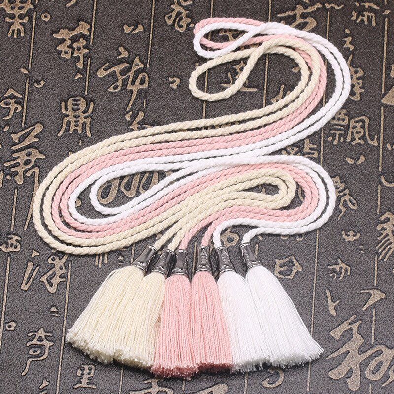 Bawełniane długie liny frędzle 100 cm podwójne kryty przez obrońców i w porę wyskoczył kutas odzież wisiorek zasłony krawat liny wisiorek DIY odzieży dekoracje robić domu 2 sztuk