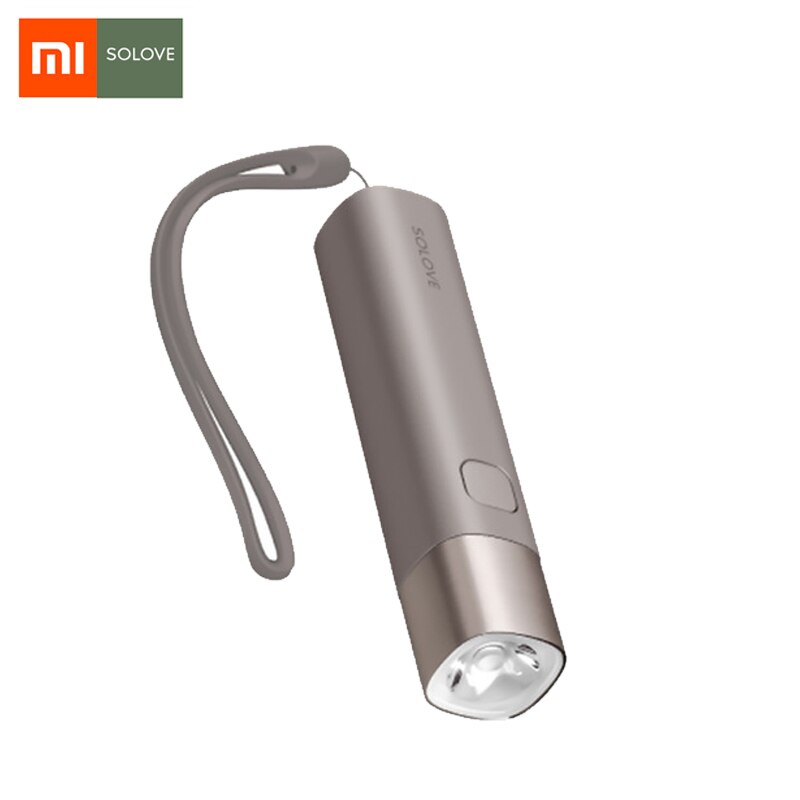 SOLOVE X3S 3000mAh Power Bank USB Rechargeable Brightness EDC Flashlight Portable Mini LED Torch for Outdoor Bike Power: Purple